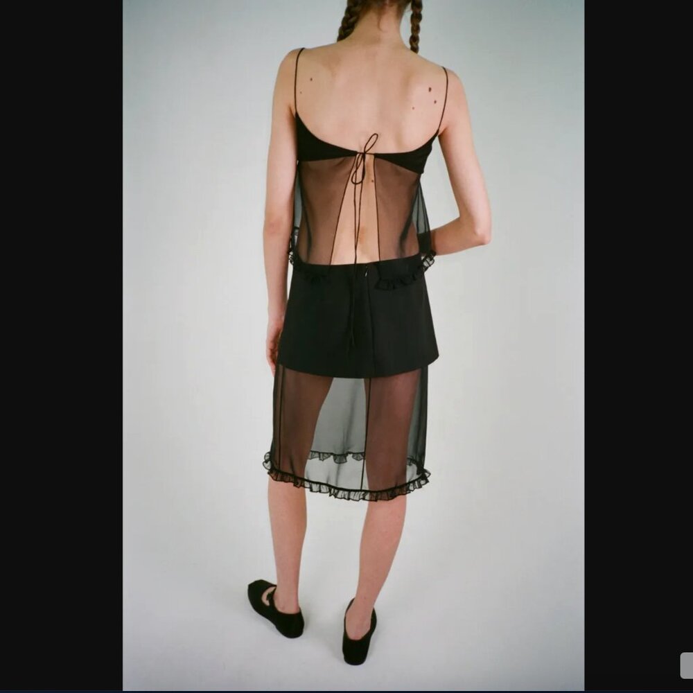 Sandy Liang SERIN SKIRT (Black, size 6) - Picture 2 of 8